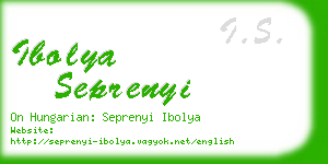ibolya seprenyi business card